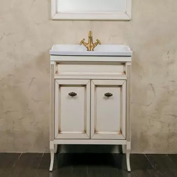 Тумба с раковиной La Beaute Classic Vivien Porta 60 слоновая кость с патиной, фурнитура бронза