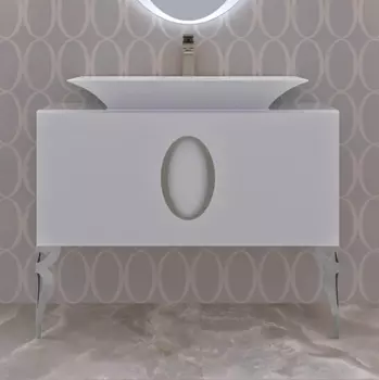 Тумба с раковиной La Beaute Savoie 120 белая, фурнитура хром