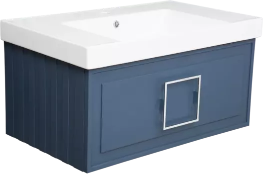 Тумба с раковиной La Fenice Cubo 80 синяя