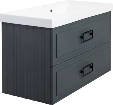 Тумба с раковиной La Fenice Cubo Twin 100 серая