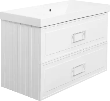 Тумба с раковиной La Fenice Cubo Twin 100 белая