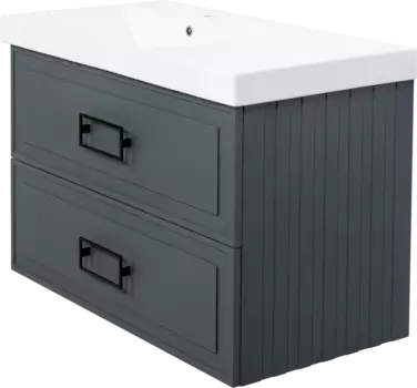 Тумба с раковиной La Fenice Cubo Twin 90 L, серая