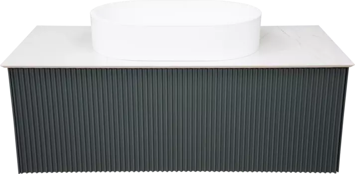 Тумба с раковиной La Fenice Terra 100 серая, белая столешница, матовая раковина