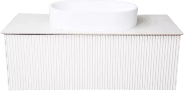 Тумба с раковиной La Fenice Terra 100 белая, белая столешница, матовая раковина