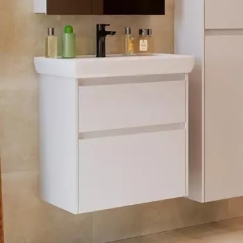 Тумба с раковиной Lemark Combi 60 белая глянцевая