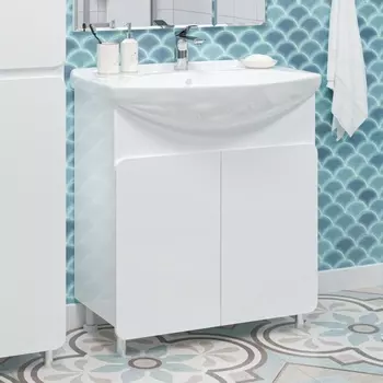 Тумба с раковиной Misty Чегет 75, напольная, белая