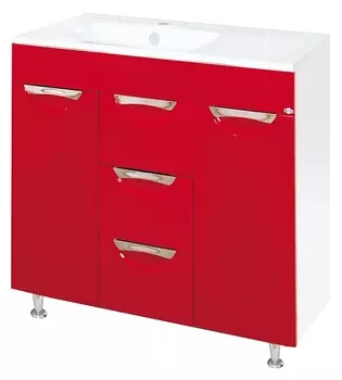 Тумба с раковиной Misty Кристи 90 красная