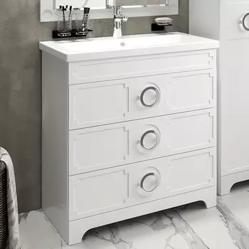 Тумба с раковиной Misty Лейла 70 белая