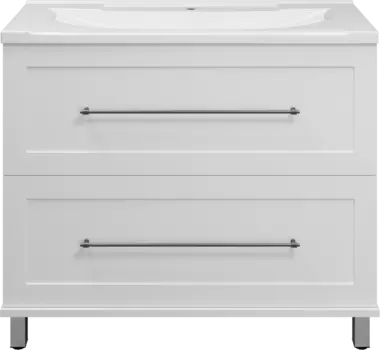 Тумба с раковиной Misty Марта 100 напольная, белая глянцевая