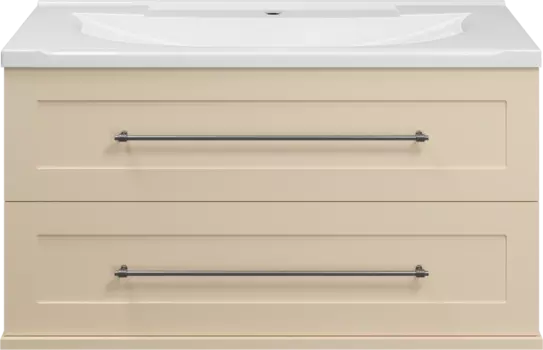 Тумба с раковиной Misty Марта 100 подвесная, бежевая