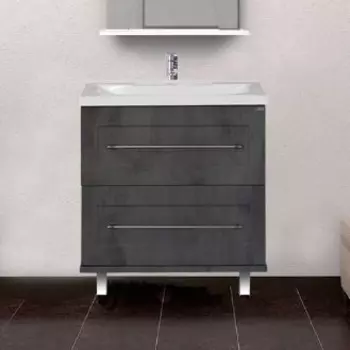 Тумба с раковиной Misty Марта 80 темный бетон