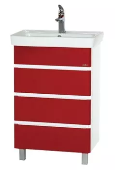 Тумба с раковиной Misty Прима 50 красная эмаль