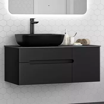 Тумба с раковиной Misty Роял 100 черная