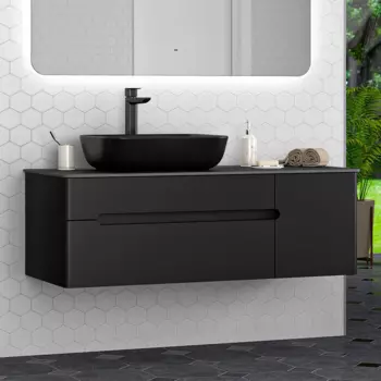 Тумба с раковиной Misty Роял 120 черная П-Роя-01120-021П2Я