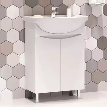 Тумба с раковиной Misty Смайл 60 белая