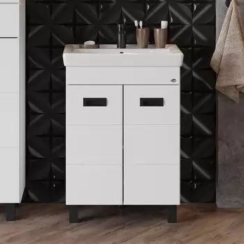 Тумба с раковиной Onika Балтика-Квадро Black 60.11