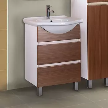 Тумба с раковиной Onika Элита 60 штрокс коричневый