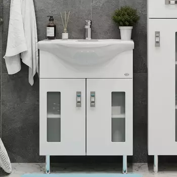 Тумба с раковиной Onika Кристалл 60.18 белая