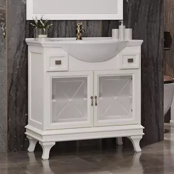 Тумба с раковиной Opadiris Борджи 85 слоновая кость