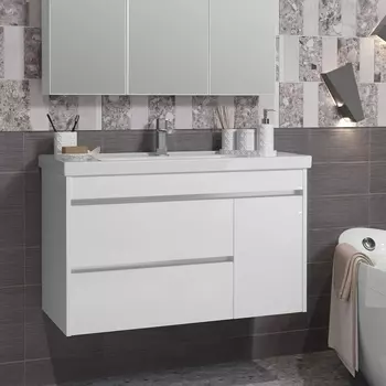 Тумба с раковиной Opadiris Фреш 100 белая, вар.2