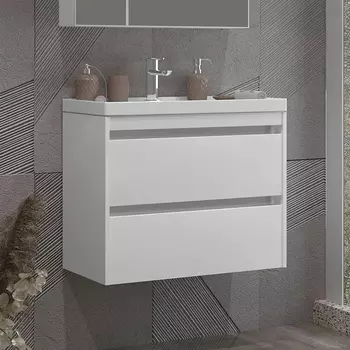 Тумба с раковиной Opadiris Фреш 70 белая, вар.2