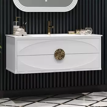 Тумба с раковиной Opadiris Ибица 120 подвесная, фурнитура золото