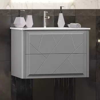 Тумба с раковиной Opadiris Луиджи 70 серая матовая