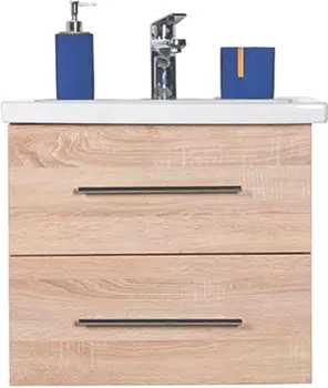 Тумба с раковиной Orange Бриз 60, подвесная, светлое дерево, белый Br-60TUW+Ra