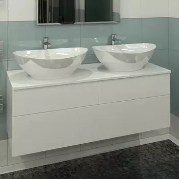 Тумба с раковиной Orange Otto 130 белый глянец