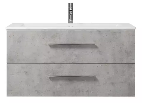 Тумба с раковиной подвесная Creto Ares 100 серая 10-1105B+1105-001-0126