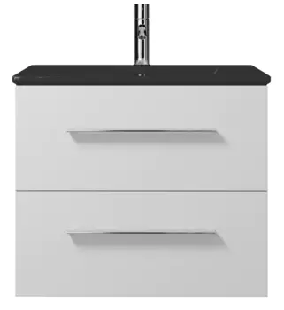 Тумба с раковиной подвесная Creto Ares 60 белая-чёрная