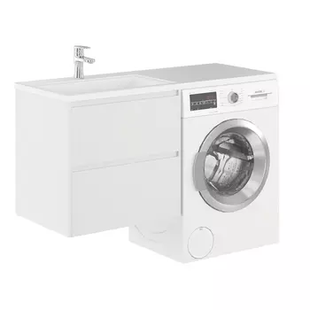 Тумба с раковиной подвесная Creto Cafor White 130 левосторонняя 19-W130L