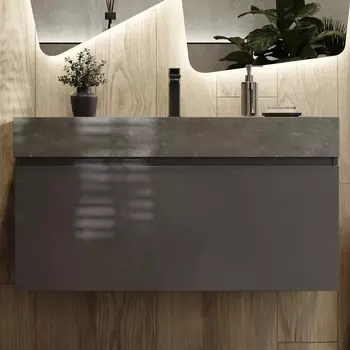 Тумба с раковиной Raval Facet 100 антрацит