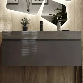 Тумба с раковиной Raval Facet 120 антрацит