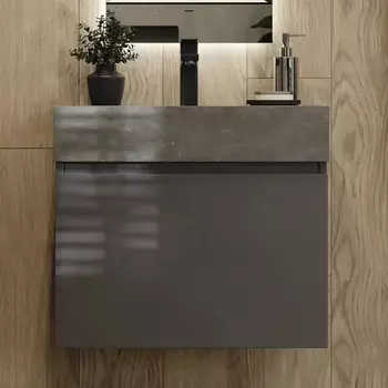 Тумба с раковиной Raval Facet 60 антрацит