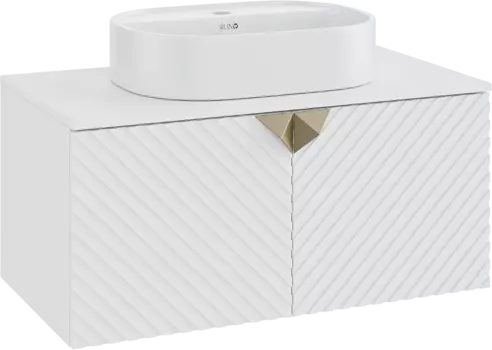 Тумба с раковиной Runo Андорра 85 белая матовая, белый глянец, раковина Nuovo 50