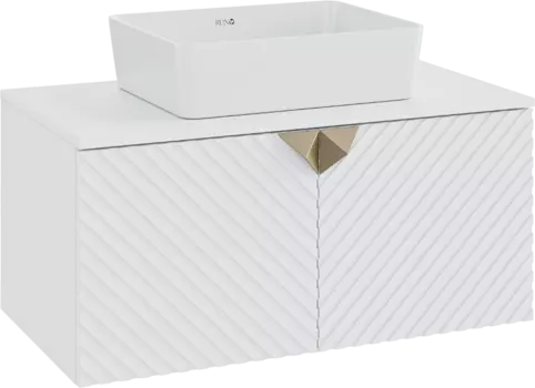 Тумба с раковиной Runo Андорра 85 белая матовая, белый глянец, раковина Tre 50