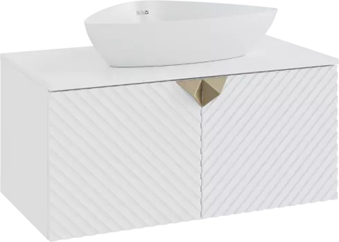 Тумба с раковиной Runo Андорра 85 белая матовая, белый глянец, раковина Terzo 60