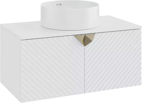 Тумба с раковиной Runo Андорра 85 белая матовая, белый глянец, раковина Palla 40