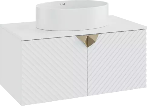 Тумба с раковиной Runo Андорра 85 белая матовая, белый глянец, раковина Ovale 50