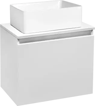Тумба с раковиной Runo Бари 50 белая, раковина Duo 40