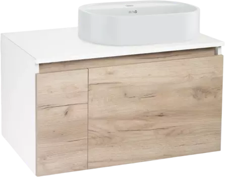 Тумба с раковиной Runo Бари 80 крафтовый дуб, раковина Nuovo 50