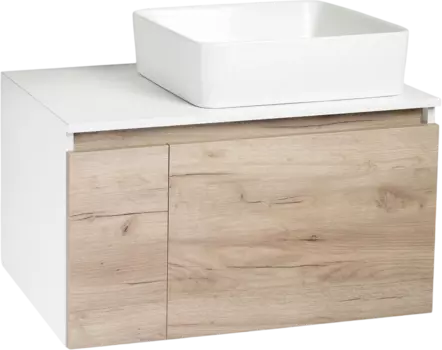 Тумба с раковиной Runo Бари 80 крафтовый дуб, раковина Tre 50