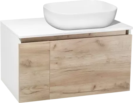 Тумба с раковиной Runo Бари 80 крафтовый дуб, раковина Cuatro 50