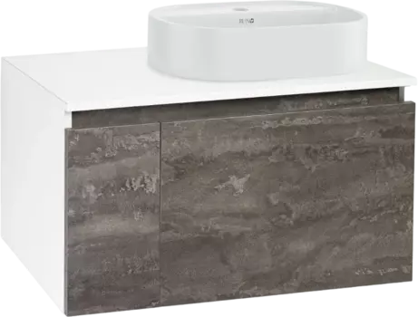 Тумба с раковиной Runo Бари 80 железный камень, раковина Nuovo 50