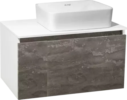 Тумба с раковиной Runo Бари 80 железный камень, раковина Tre 50