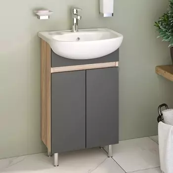 Тумба с раковиной Runo Лада 50 графит