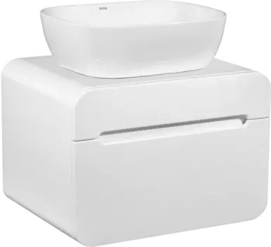 Тумба с раковиной Runo Ницца 60 белая, раковина Cuatro 50