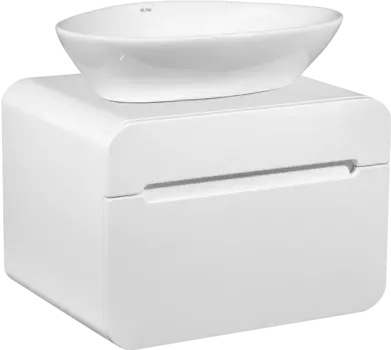 Тумба с раковиной Runo Ницца 60 белая, раковина Terzo 60
