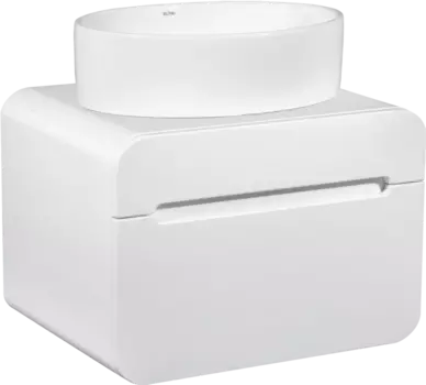 Тумба с раковиной Runo Ницца 60 белая, раковина Ovale 50